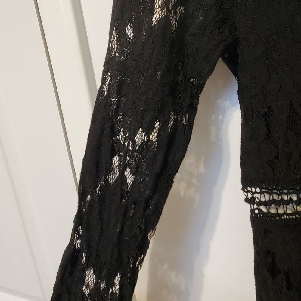 Pretty Little Thing Dress Sz 6 Black Lace Bodycon Whimsigoth Fairy Dark Romantic - Picture 3 of 8
